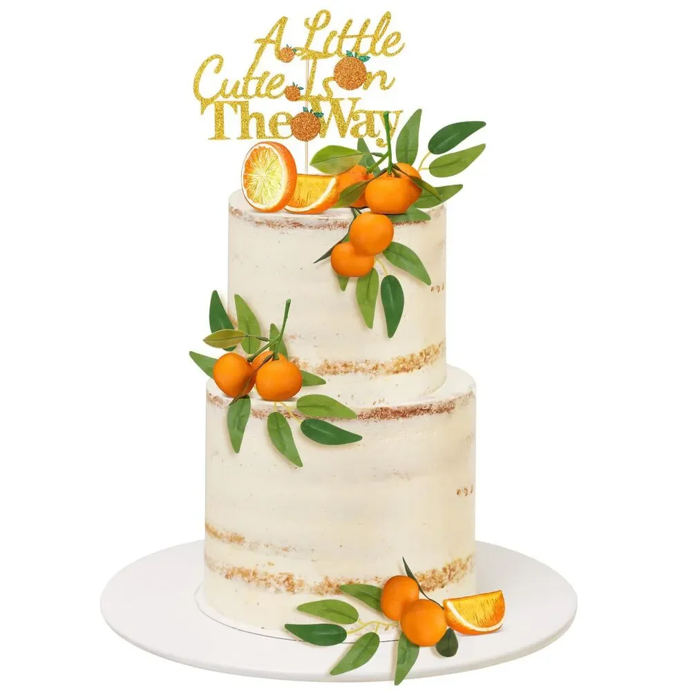 Soulchen Glitter Orange Cake Topper Set